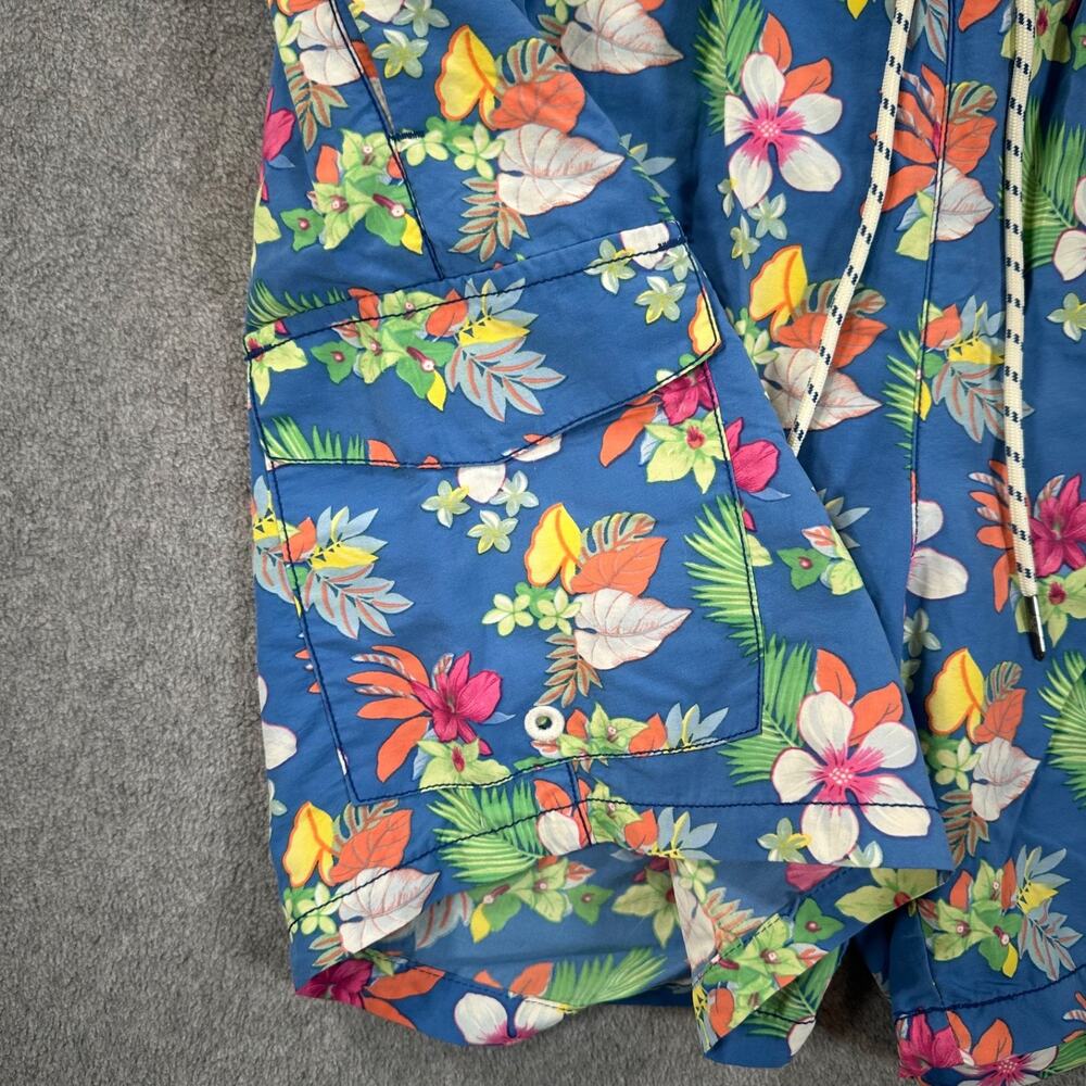 Tommy Bahama Relax Swim Trunks Mens Medium Blue Tropical Floral Mesh Brief Liner - Picture 3 of 8